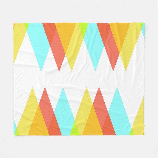 Couverture Polaire Triangles jaunes, rouges et bleus cadets (Devant (Horizontal))