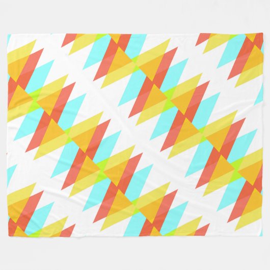 Couverture Polaire Triangles jaunes, rouges et bleus cadets (Devant (Horizontal))