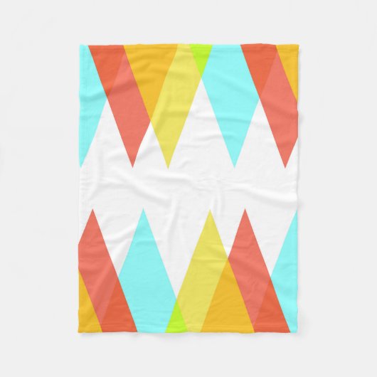 Couverture Polaire Triangles jaunes, rouges et bleus cadets (Devant)