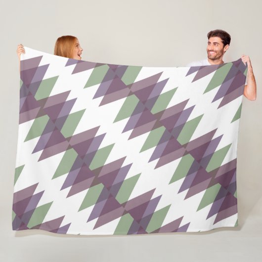 Couverture Polaire Triangles mauve et vert (En situation)