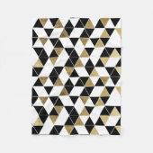Couverture Polaire Triangles modernes noires, blanches, et de Faux (Devant)