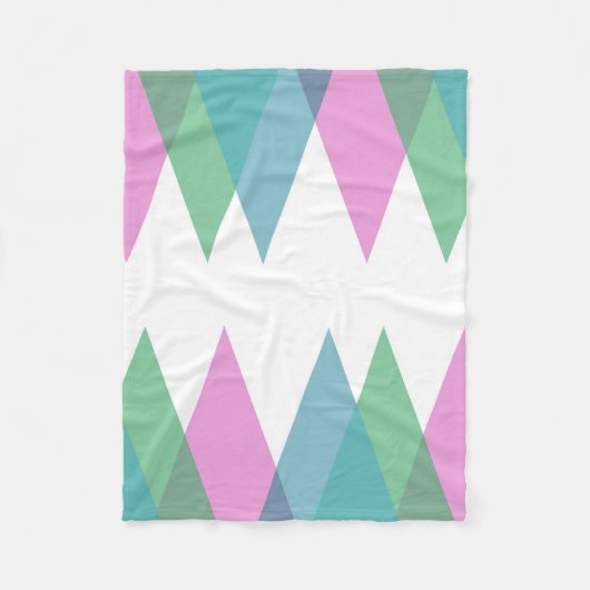 Couverture Polaire Triangles rose et vert (Devant)