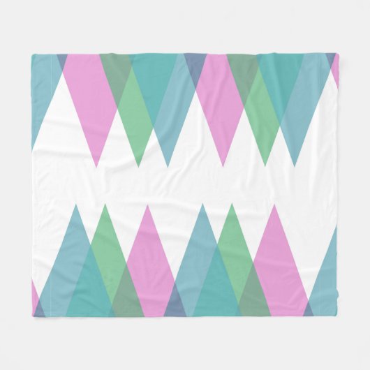 Couverture Polaire Triangles rose et vert (Devant (Horizontal))