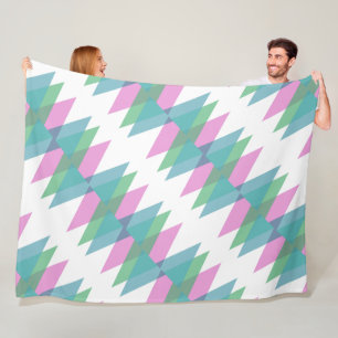 Couverture Polaire Triangles rose et vert