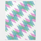 Couverture Polaire Triangles rose et vert (Devant)