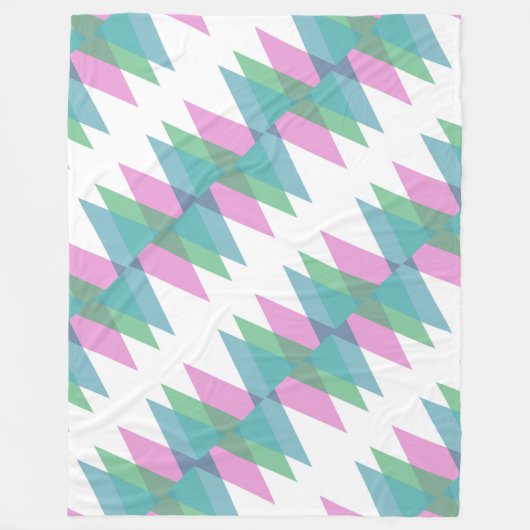 Couverture Polaire Triangles rose et vert (Devant)