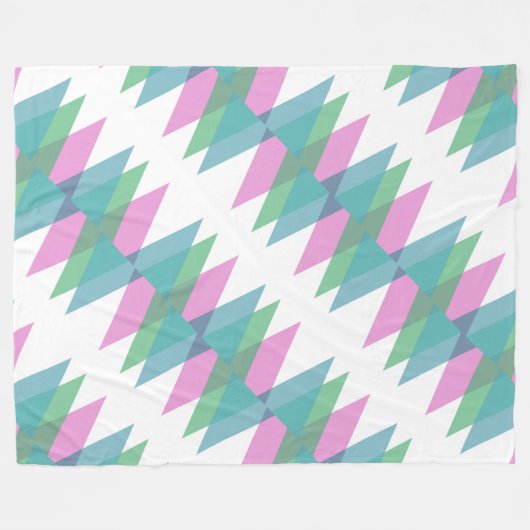 Couverture Polaire Triangles rose et vert (Devant (Horizontal))