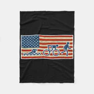 Couverture Polaire Triathlon Triathlon Biathlon Drapeau Usa Sports