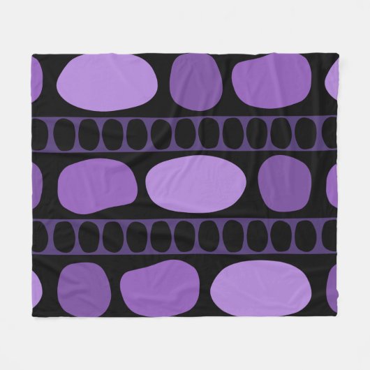 Couverture Polaire Tribal Art Rock Pattern Black Purple (Devant (Horizontal))
