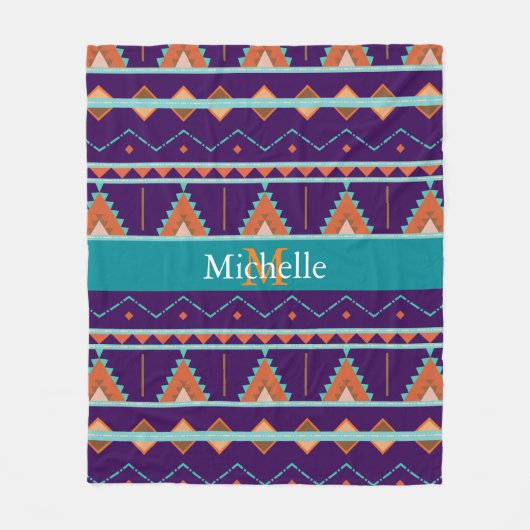 Couverture Polaire Tribal Aztec Bohemian (Devant)