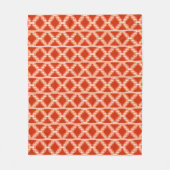 Couverture Polaire Tribal aztèque d'Ikat - rouille, orange et blanc (Devant)