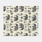 Couverture Polaire Tribal Elephant Boho Pattern (1) (Devant (Horizontal))