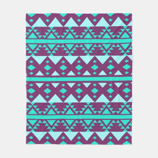 Couverture Polaire Tribal Turquoise de Bohême Aztec (Devant)
