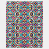Couverture Polaire Tribu Teal et Orange (Devant)