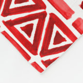 Couverture Polaire Tribus rouge, motif ethnique aquarelle. (Coin)