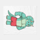 Couverture Polaire Tricératops comme Bodybuilder à Bodybuilding (Devant (Horizontal))