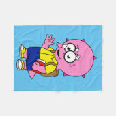 Couverture Polaire Tricératops Nerd Avec Sac À Dos Et Manuel. (Devant (Horizontal))