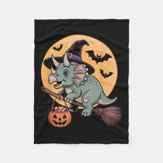 Couverture Polaire Tricératops Witch Casquette Citrouille Halloween C (Devant)
