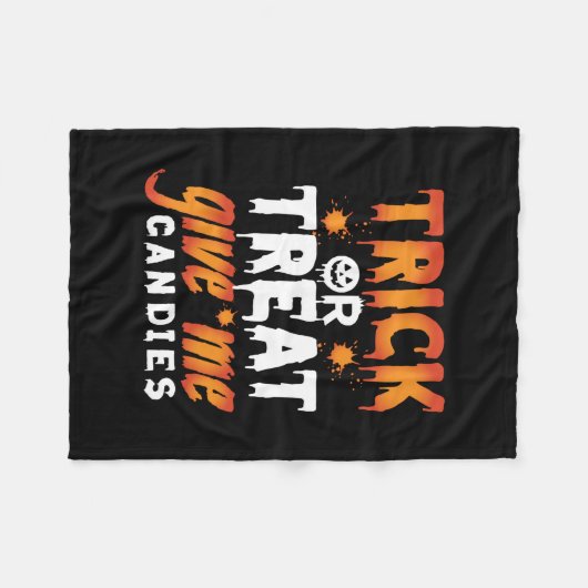 Couverture Polaire Trick d'Halloween (Devant (Horizontal))