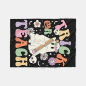 Couverture Polaire Trick Ou Enseigner Cute Enseignant Halloween Flora (Devant (Horizontal))