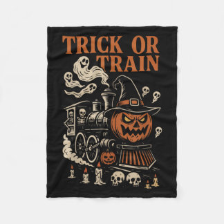 Couverture Polaire Trick Ou Train Drôle Halloween Squelette Fantôme P