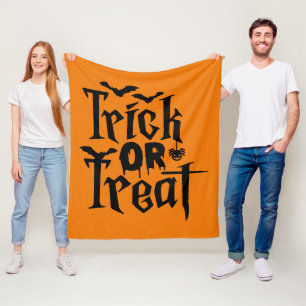 Couverture Polaire Trick ou Treat with Bats and Spider Halloween