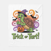 Couverture Polaire Trick ou Turt Funny Turtle Halloween (Devant)