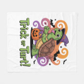 Couverture Polaire Trick ou Turt Funny Turtle Halloween (Devant (Horizontal))