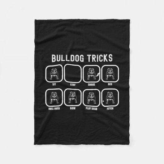 Couverture Polaire Tricks - Fun Bulldog Training Favoris (Devant)