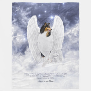 Couverture Polaire Tricolore Collie Angel & Cherubim, Ciel étoilé -