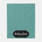 Couverture Polaire Tricot Queen Needles Motif +Étiquette Turquoise +  (Devant)