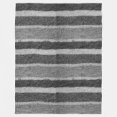 Couverture Polaire tricoté à la main rétro rayures noir et blanc (Devant)