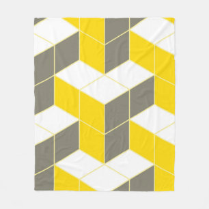 Couverture Polaire Trident cubique isométrique gris et jaune sans joi