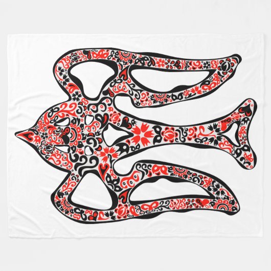 Couverture Polaire Trident de l'emblème national ukrainien tryzub sty (Devant (Horizontal))