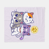 Couverture Polaire Trio adorable - Trois chats mignons (Devant (Horizontal))