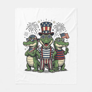 Couverture Polaire Trio d'alligators patriotiques vintage T-shirt du