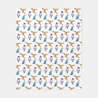 Couverture Polaire Trio de colibris Illustré Sherpa Blanket