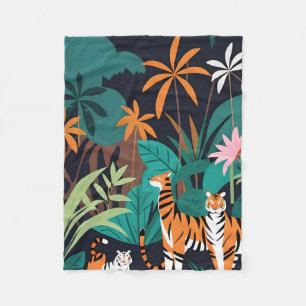 Couverture Polaire Trio de tigres tropicaux