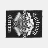 Couverture Polaire Trio drôle de crâne de chef : Génie culinaire (Devant (Horizontal))