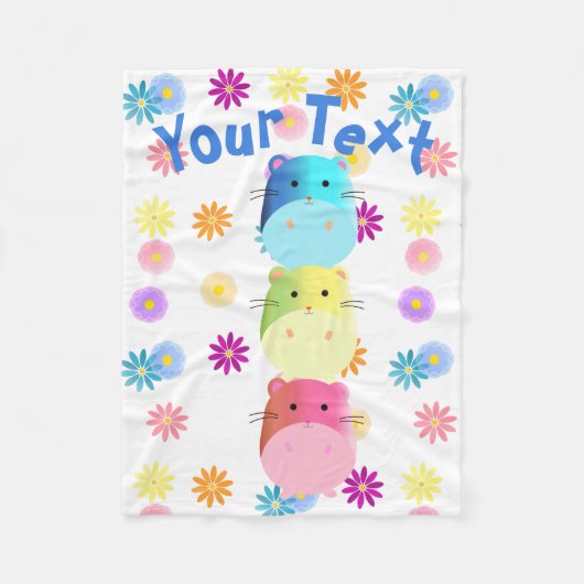 Couverture Polaire Triple Cute Kawaii Hamsters Personnalisé (Devant)
