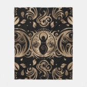 Couverture Polaire Triple déesse Lune Gold et Noir (Devant)