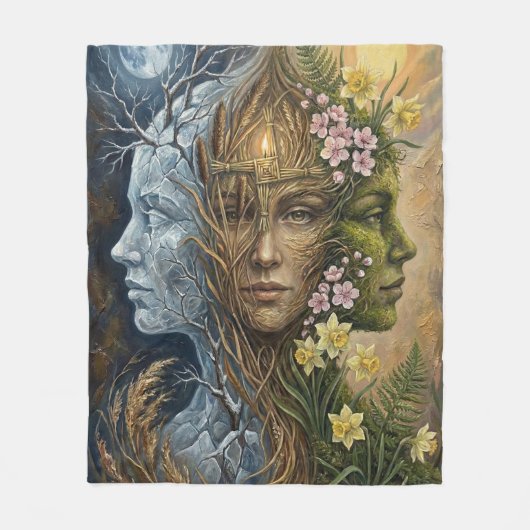 Couverture Polaire Triple Goddess Winter to Spring Imbolc Fantasy Art (Devant)
