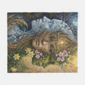 Couverture Polaire Triple Goddess Winter to Spring Imbolc Fantasy Art (Devant (Horizontal))