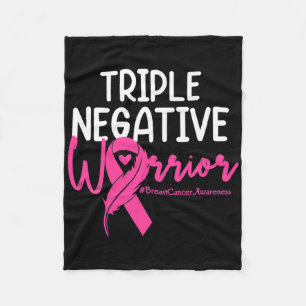 Couverture Polaire Triple Négatif Warrior Rose Ribbon Breast Cancer