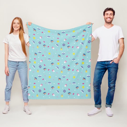 COUVERTURE POLAIRE TRK - MOTIF TURQUOISE (En situation)