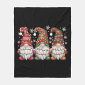Couverture Polaire Trois Buffles Gnomes Plaid Red Christmas (Devant)