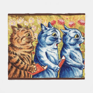 Couverture Polaire Trois chats chantant par Louis Wain
