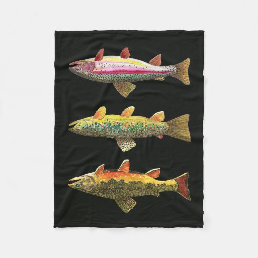 Couverture Polaire Trois Décor De Truite (Devant)