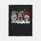Couverture Polaire Trois Gnomes Dans Le Buffle Léopard Plaid Noël (Devant)