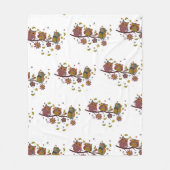 Couverture Polaire Trois hiboux sur branche (Devant)